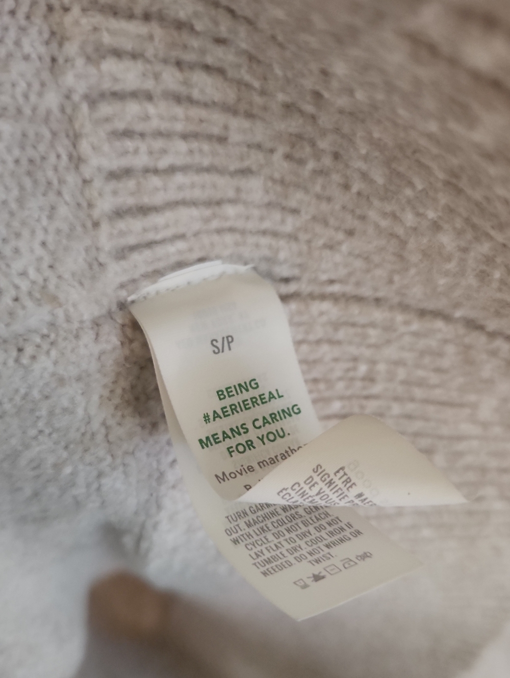 Aerie UnREAL Polo Sweater Neutral Beige Collared V-Neck Small - Picture 7 of 8